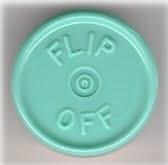 Faded Turquoise blue flip off vial seal