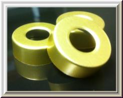  pre-hole punched gold vial seals